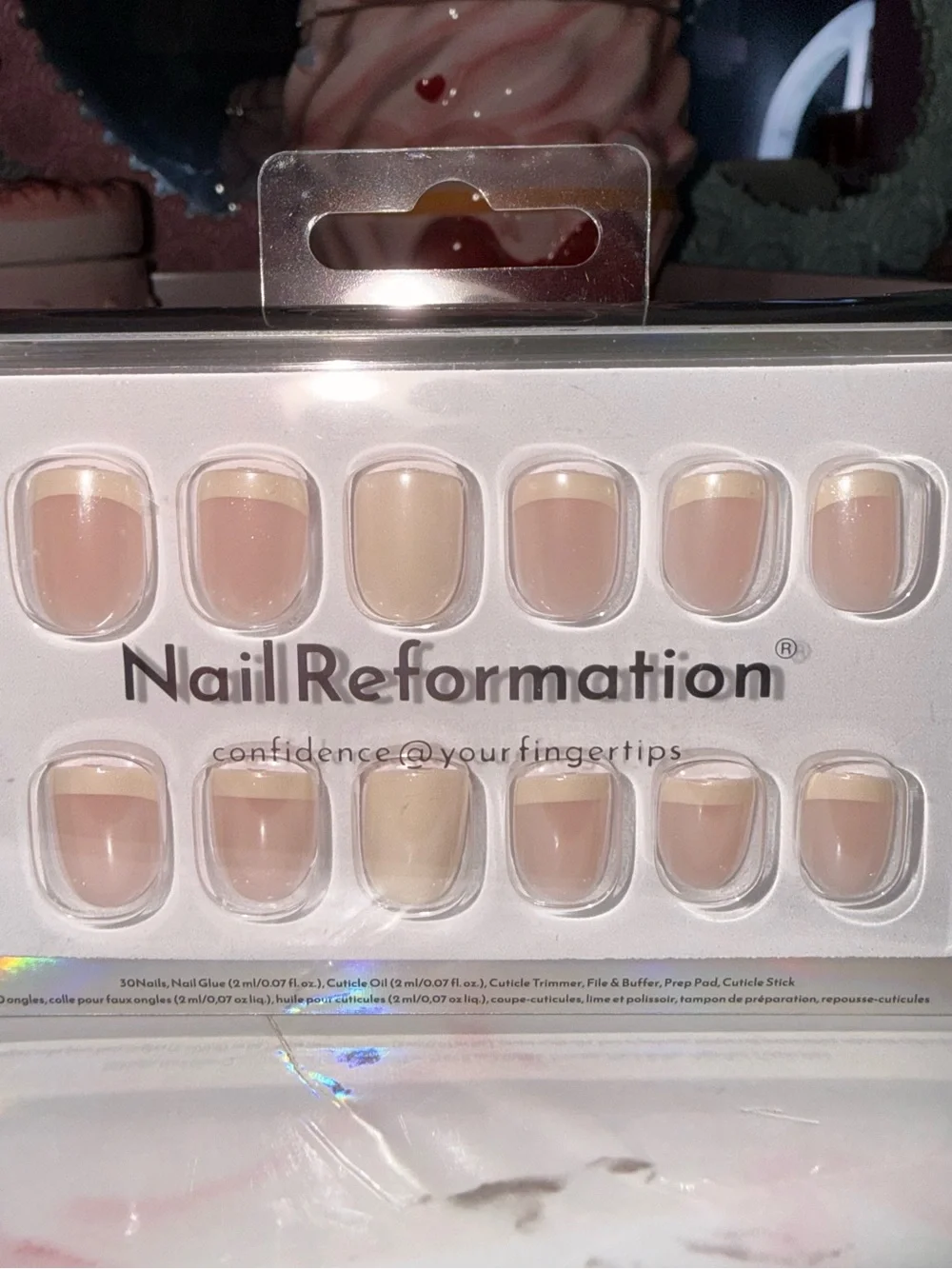 Nail Reformation Nude with Yellow Tips (Short Square) Press-On Nails